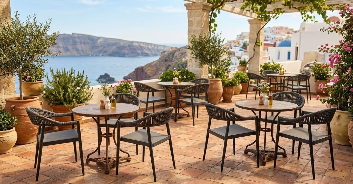 Серия уличных стульев для обеденной зоны Olivento Roberti, www.parasols.ru Серия уличных стульев для обеденной зоны Olivento Roberti